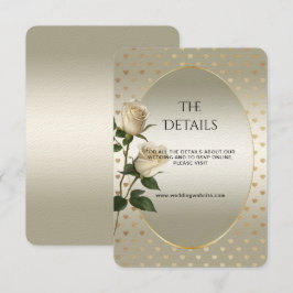 Recepción Tarjeta de gabinete de detalle de corazones de oro