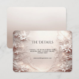 Recepción Tarjeta de gabinete de detalle floral de marfil bl