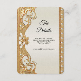 Recepción Tarjeta de gabinete de detalle Gold Ornate White P