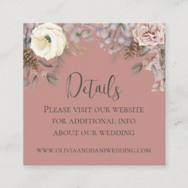 Recepción Tarjeta de gabinete de detalle para Bodas de Rubor