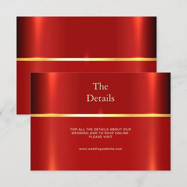 Recepción Tarjeta de gabinete de detalle rojo simple (Anverso / Reverso)