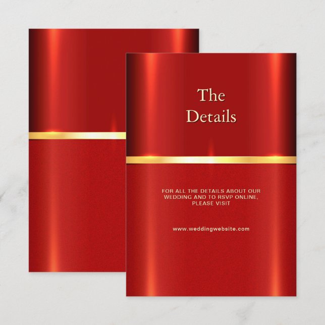 Recepción Tarjeta de gabinete de detalle rojo simple (Anverso / Reverso)