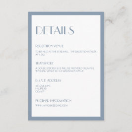 Recepción Tarjeta de gabinete de detalles azul de decoración