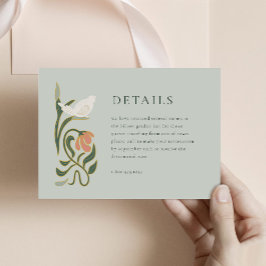 Recepción Tarjeta de gabinete de detalles de Art Decó de épo