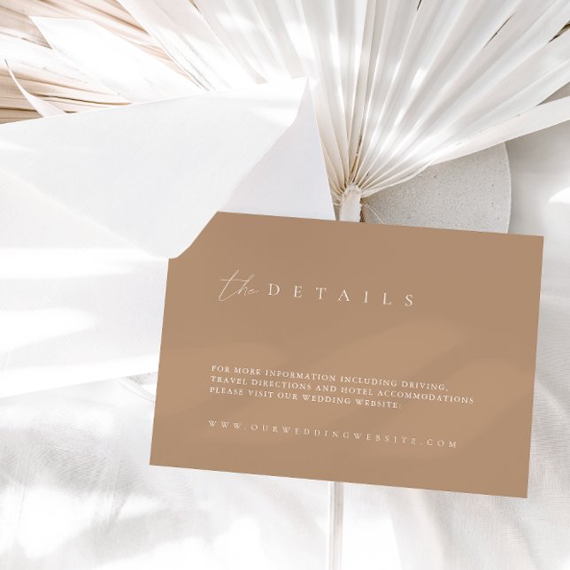 Recepción Tarjeta de gabinete de detalles de Boda Beige Tan  (Subido por el creador)