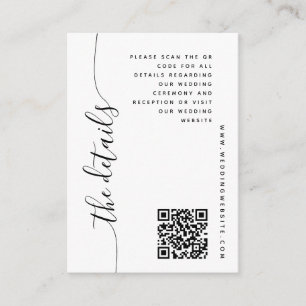 Recepción Tarjeta de gabinete de detalles de Boda de script 