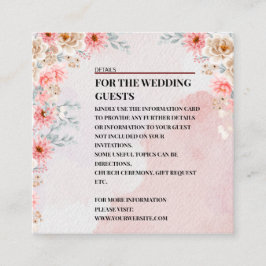 Recepción Tarjeta de gabinete de detalles de Boda floral ros