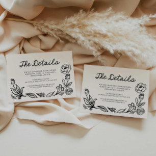 Recepción Tarjeta de gabinete de detalles de Boda floral sim