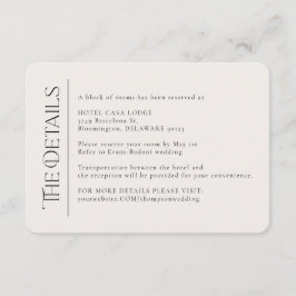 Recepción Tarjeta de gabinete de detalles de Boda moderno si