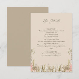 Recepción Tarjeta de gabinete de detalles de Boho