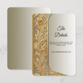 Recepción Tarjeta de gabinete de detalles de la caja de oro 