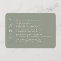 Tarjeta de gabinete de detalles de la moderna Boda