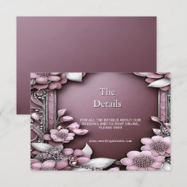 Recepción Tarjeta de gabinete de detalles de marco floral ro