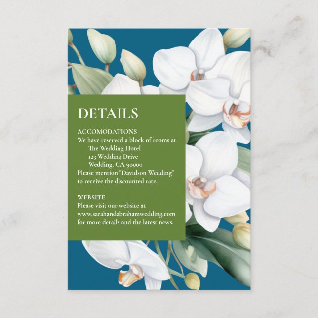 Recepción Tarjeta de gabinete de detalles de Ocean Blue para (Anverso)