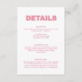 Recepción Tarjeta de gabinete de detalles de texto de negrit