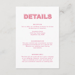 Recepción Tarjeta de gabinete de detalles de texto de negrit