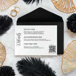 Recepción Tarjeta de gabinete de detalles del Boda de código