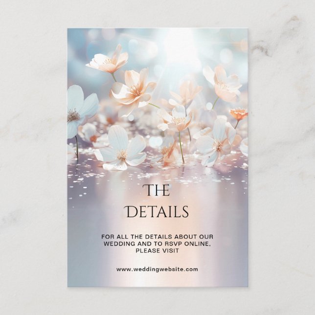 Recepción Tarjeta de gabinete de detalles florales de cada g (Anverso)