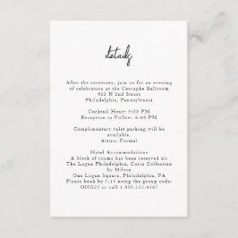 Recepción Tarjeta de gabinete de detalles Minimalistas en bl