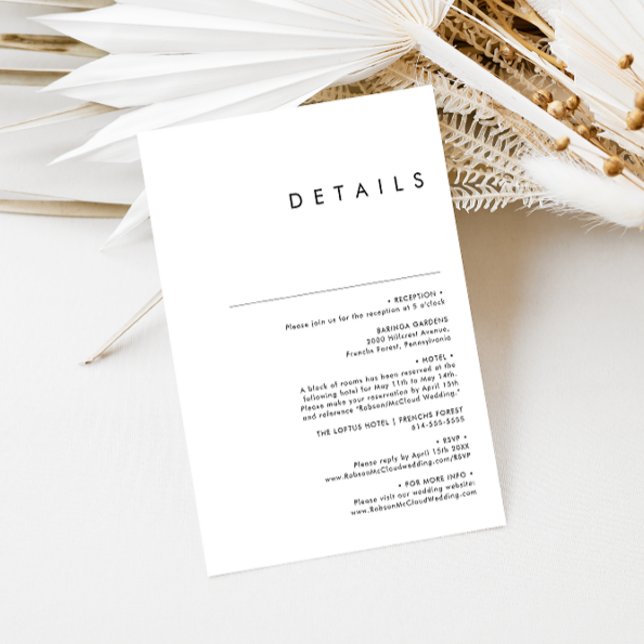 Recepción Tarjeta de gabinete de detalles Minimalistas moder (Subido por el creador)