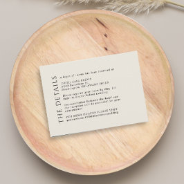 Recepción Tarjeta de gabinete de detalles negros color beige