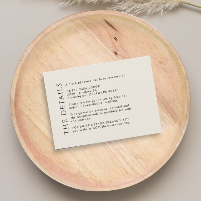 Recepción Tarjeta de gabinete de detalles negros color beige (Subido por el creador)