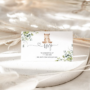 Recepción Tarjeta de gabinete de Eucalyptus bear RSVP