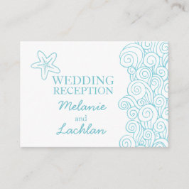 Recepción Tarjeta de gabinete de información sobre bodas azu