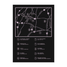 Tarjeta de gabinete de mapa de boda personalizada 