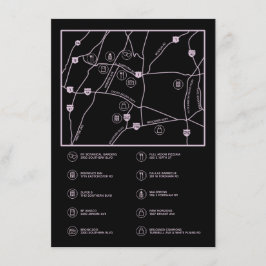 Recepción Tarjeta de gabinete de mapa de boda personalizada