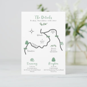 Recepción Tarjeta de gabinete de mapas de boda - Tara de dis