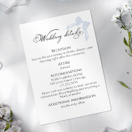Recepción Tarjeta de gabinete del boda | Bow Detalles del có