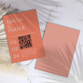 Recepción Tarjeta de gabinete del Boda del Naranja minimalis