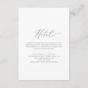 Recepción Tarjeta de gabinete del hotel Delicate Silver Call