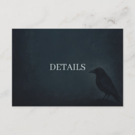Recepción Tarjeta de gabinete detallada de Boda de raven gót
