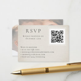 Recepción Tarjeta de gabinete fotográfico RSVP Online QR Cod