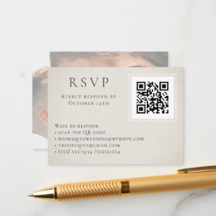 Recepción Tarjeta de gabinete fotográfico RSVP Online QR Cod