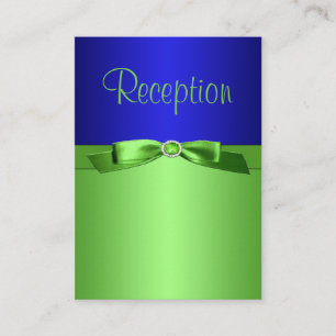 Recepción Tarjeta de gabinete Lime Green y Royal Blue