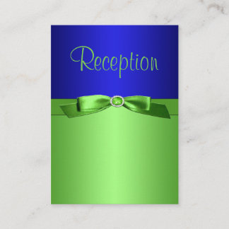 Recepción Tarjeta de gabinete Lime Green y Royal Blue