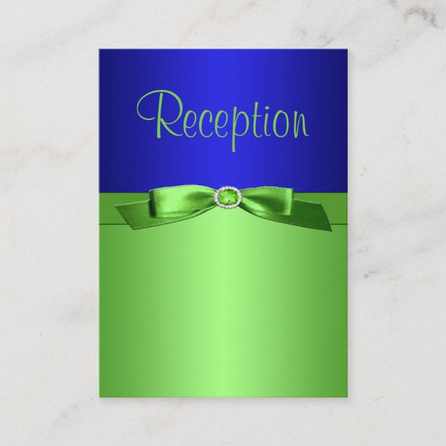 Recepción Tarjeta de gabinete Lime Green y Royal Blue (Anverso)