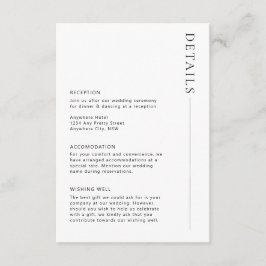 Recepción Tarjeta de gabinete minimalista de detalles modern