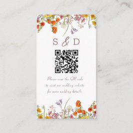 Recepción Tarjeta de gabinete para Bodas de flores silvestre