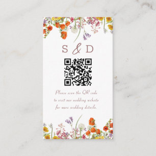 Recepción Tarjeta de gabinete para Bodas de flores silvestre