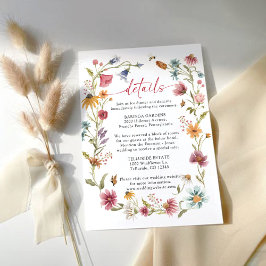 Recepción Tarjeta de gabinete para Bodas de flores silvestre