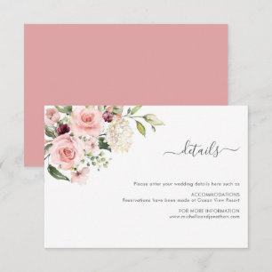 Recepción Tarjeta de gabinete para Bodas de rosas romanas