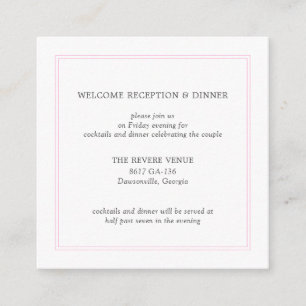 Recepción Tarjeta de gabinete para Bodas modernos Peony Pink