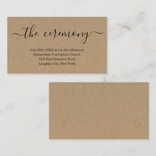 Recepción Tarjeta de gabinete para ceremonias de boda - Simp