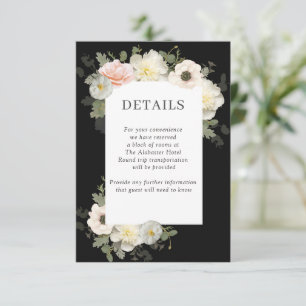 Recepción Tarjeta de gabinete para detalles de Boda Peony y 