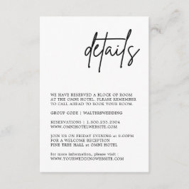 Recepción Tarjeta de gabinete para detalles de Bodas en blan