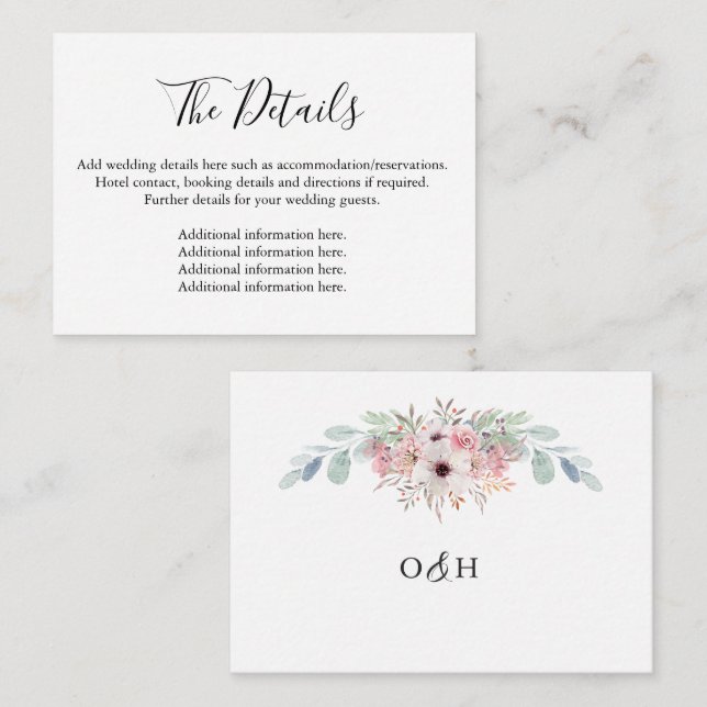 Recepción Tarjeta de gabinete para detalles de ecología de e (Anverso / Reverso)